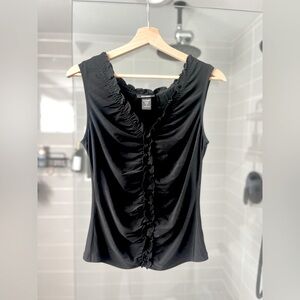 Black Ruffle Top by Express